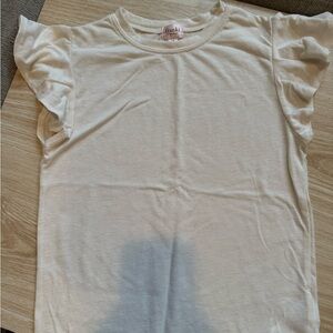 Franki Cream Kids Ruffle Sleeve Top